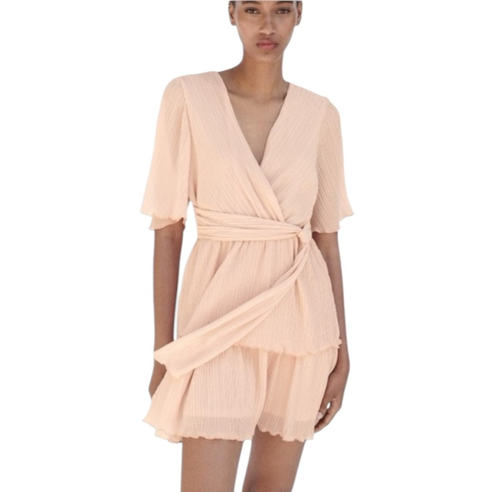 Zara Dusty Pink Pleated Dress